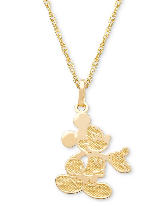 Children's Mickey Mouse 15 Pendant Necklace in 14k Gold