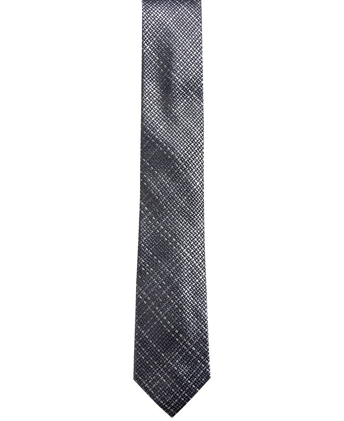 Alfani Men's Tonal Plaid Slim Silk Tie, Created for Macy's - Macy's