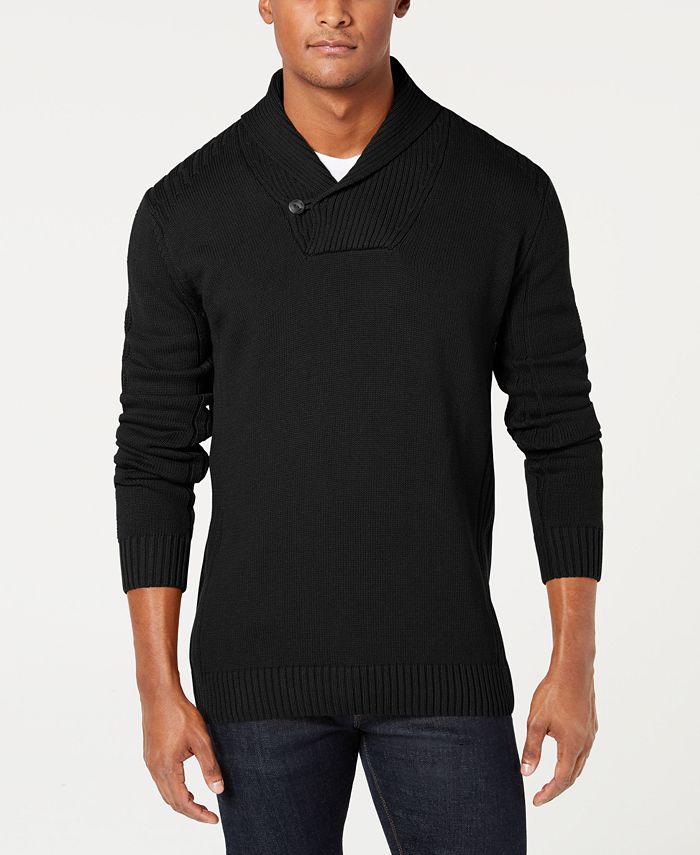 Sean John Men's Solid Shawl Collar Sweater - Macy's