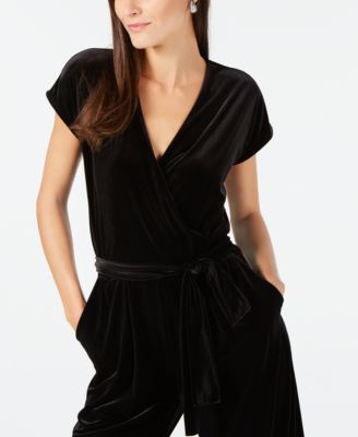 macys velvet jumpsuit