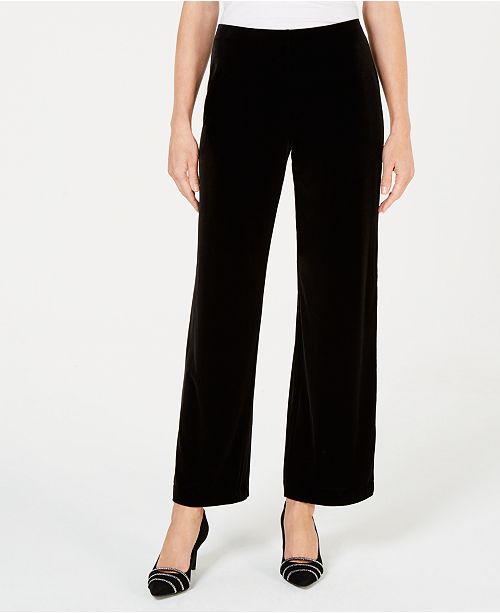 Alfani Velvet WideLeg Pants, Created for Macy's Pants Women Macy's