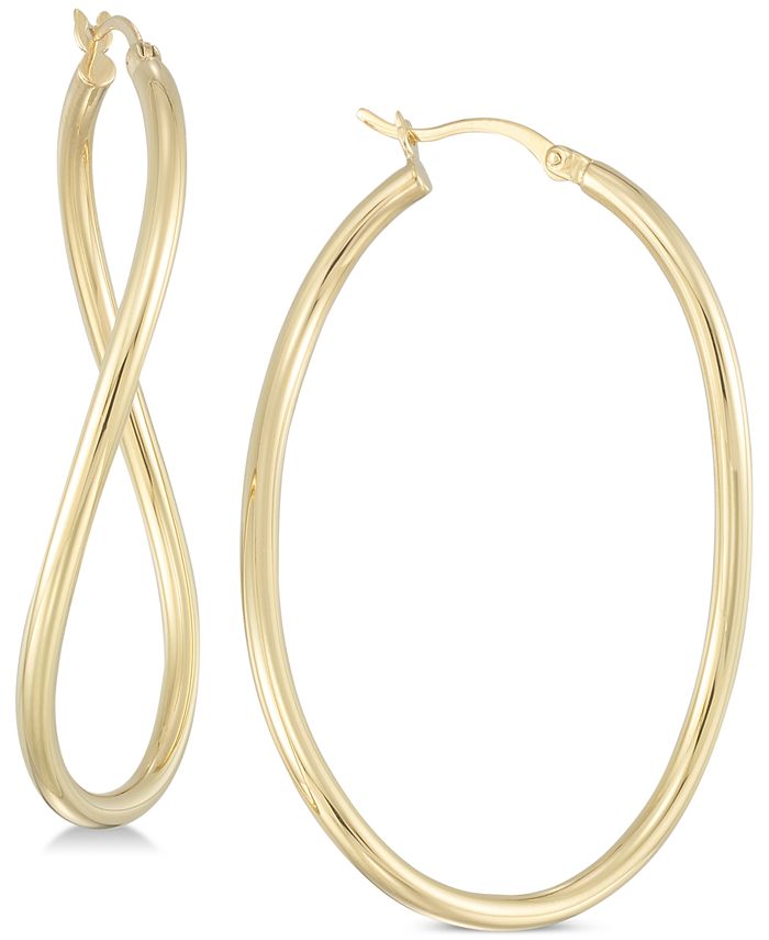 Simone I. Smith - Wavy Hoop Earrings in 18k Gold over Sterling Silver or Sterling Silver