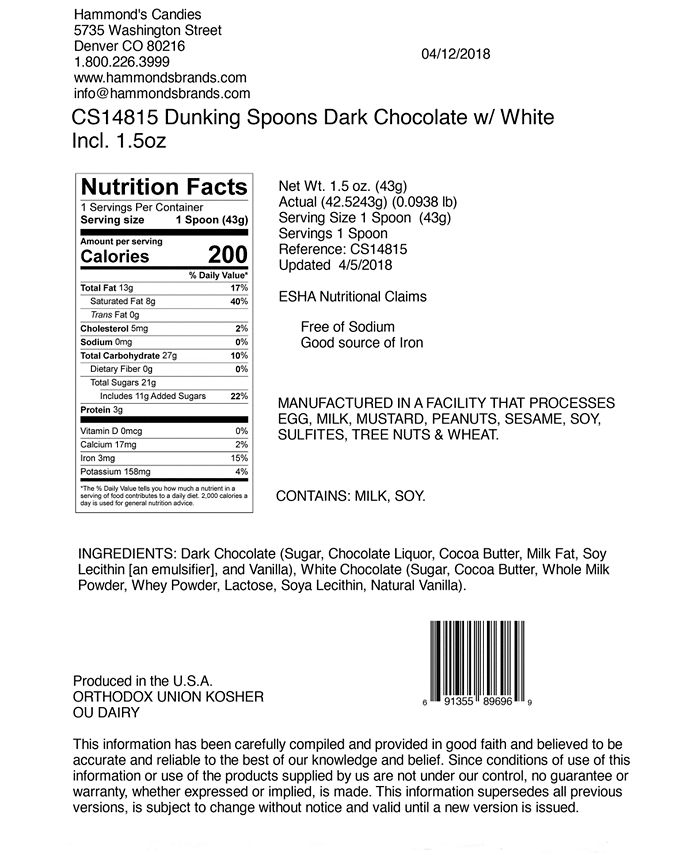 Hammond's Candies Dark Chocolate Hot Cocoa Dunking Spoon Macy's