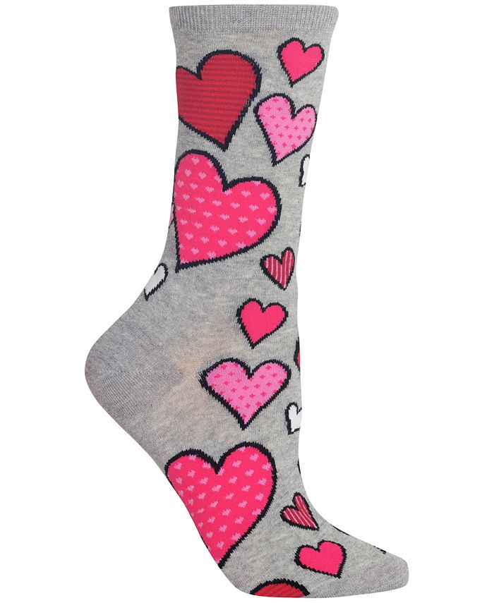 Hot Sox Women's Hearts Crew Socks - Macy's