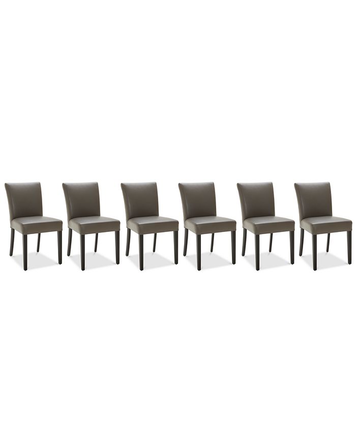 Furniture Tate Leather Parsons Dining, Dining Chairs With Casters At Macy S