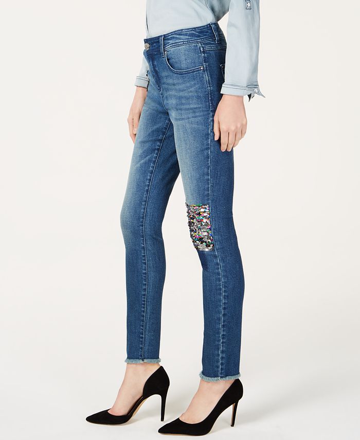 INC International Concepts I.N.C. Sequin-Patch Skinny Jeans, Created ...