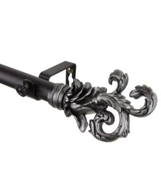 Rod Desyne - Plume Curtain Rod 1 inch dia 28-48 inch - Black