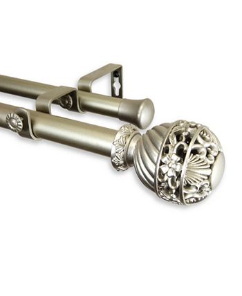 Rod Desyne - Lanette Double Curtain Rod 1" OD 28-48 inch - Black