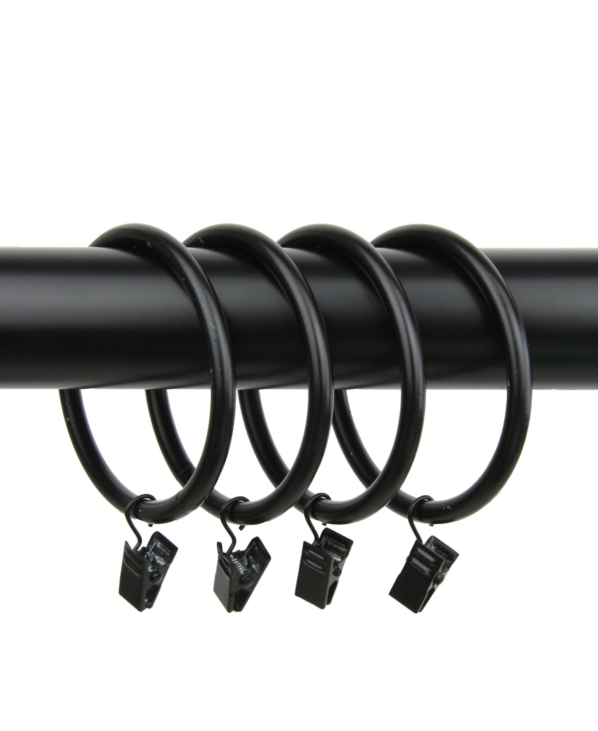 2-1/2" Curtain Rings w/ Clip (Set of 10) - Black