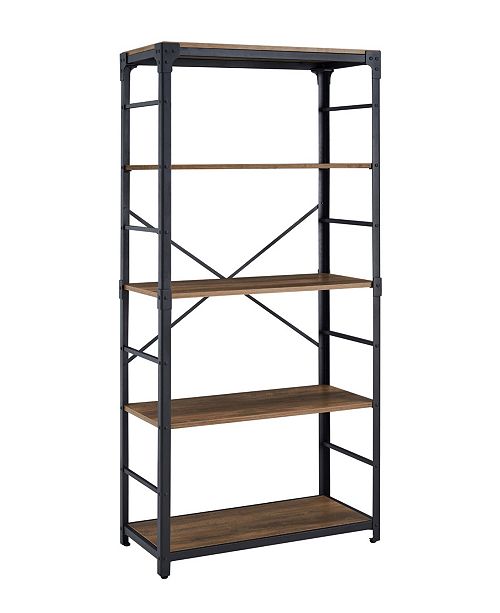 Walker Edison 64 Inch Angle Iron Bookshelf Reviews Furniture