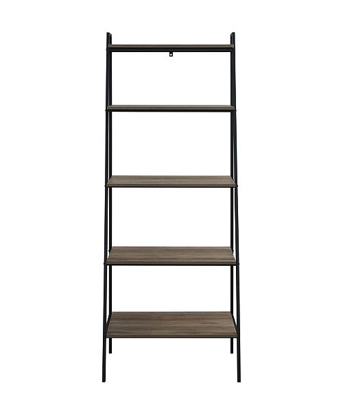 Walker Edison 72 inch Metal and Wood Ladder Shelf & Reviews Furniture