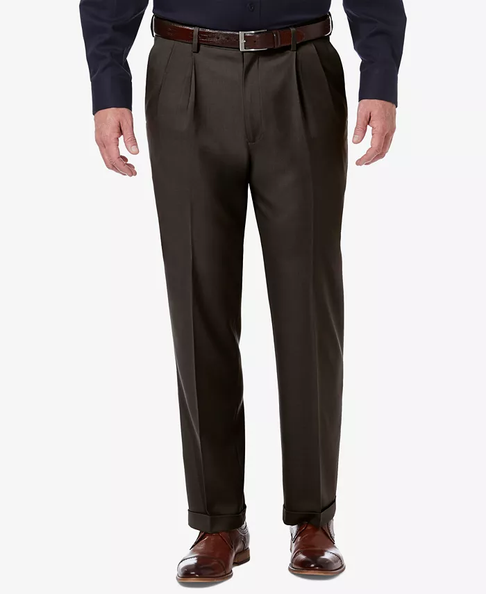 Men's Premium Comfort Stretch Classic-Fit Solid Pleated Dress Pants - thumbnail 9