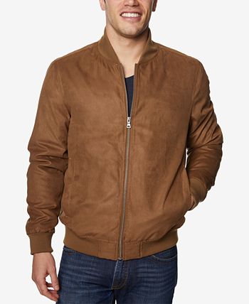 Perry Ellis Men's Microsuede Varsity Bomber Jacket - Macy's