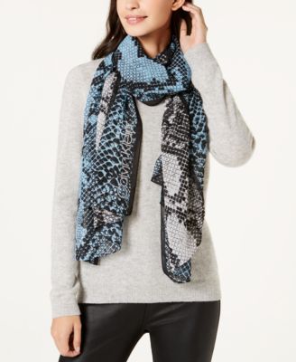 Calvin Klein - Colorblocked Python-Print Scarf