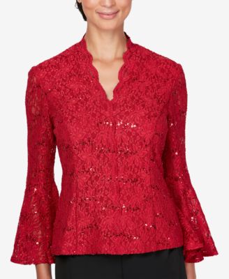 Alex Evenings - Embellished Lace Top