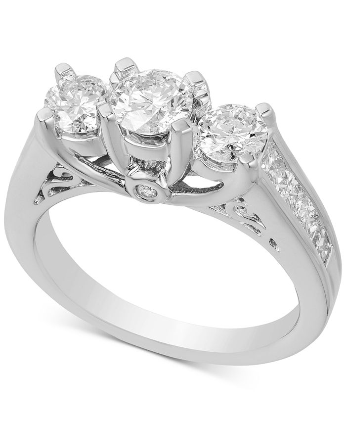 Macy's three stone diamond clearance ring