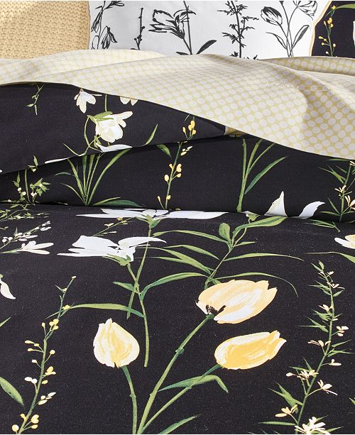 Charter Club Cotton 2 Pc Pressed Floral Printed Twin Duvet Cover