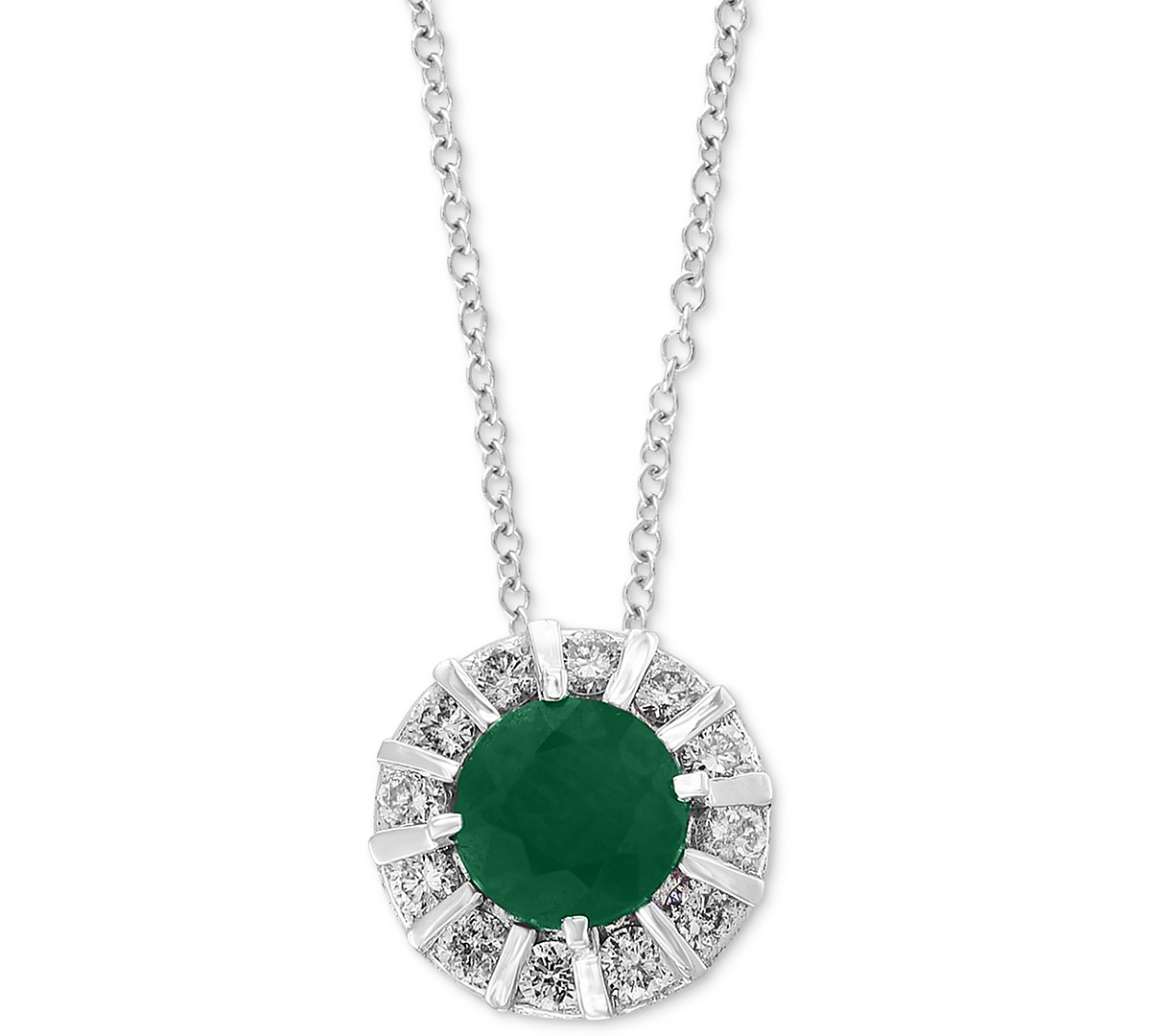 EFFY COLLECTION EFFY SAPPHIRE (3/4 CT. T.W) & DIAMOND (1/4 CT. T.W) 18" PENDANT NECKLACE IN 14K WHITE GOLD (ALSO AVA 