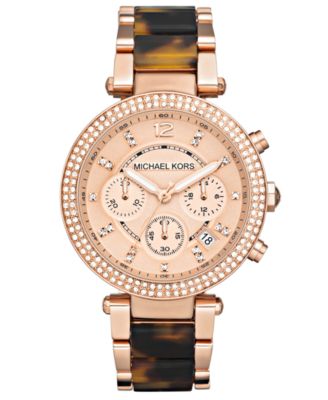 michael kors women's tortoise watch