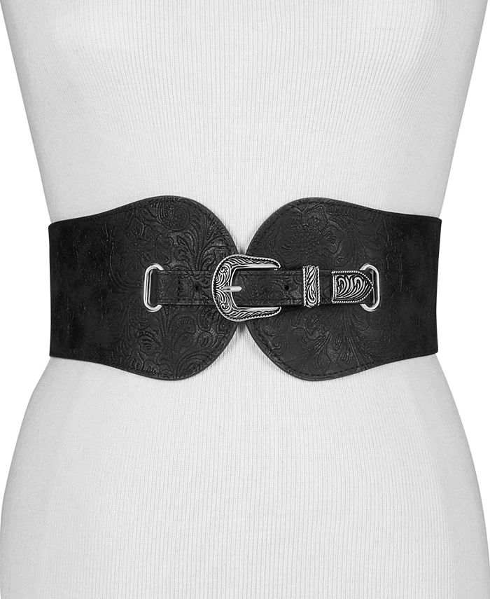 Steve Madden Metallic Tooled Stretch Belt Macy's