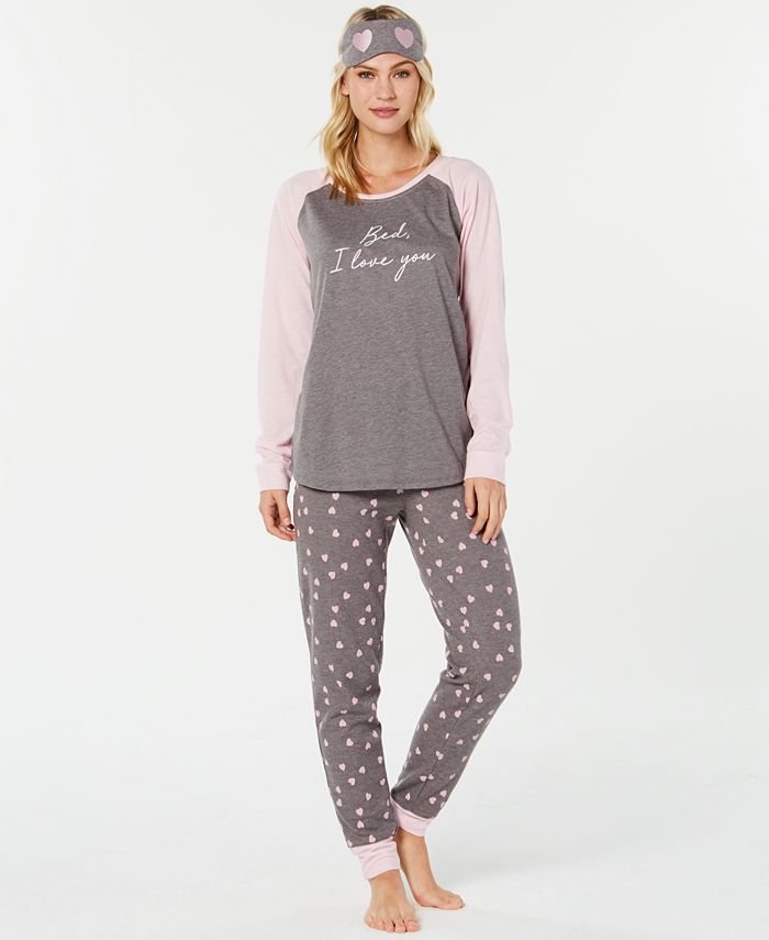 Jenni Knit 3 Piece Pajama Set, Created for Macy's - Macy's