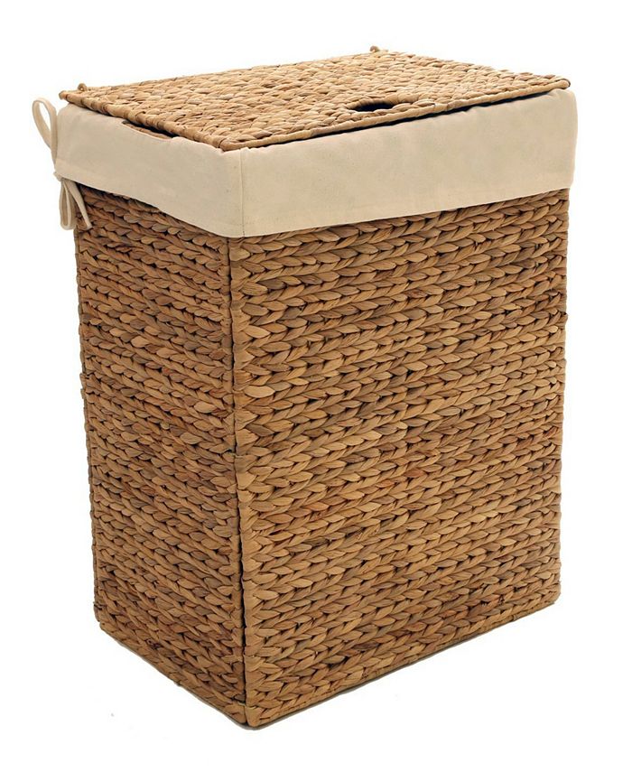 Seville Classics Water Hyacinth Brown Collapsible Wicker Portable