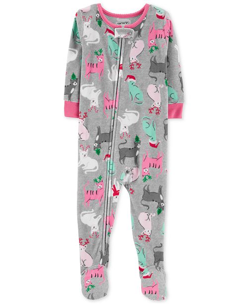 Carter S Toddler Girls Cat Print Fleece Footed Pajamas Reviews