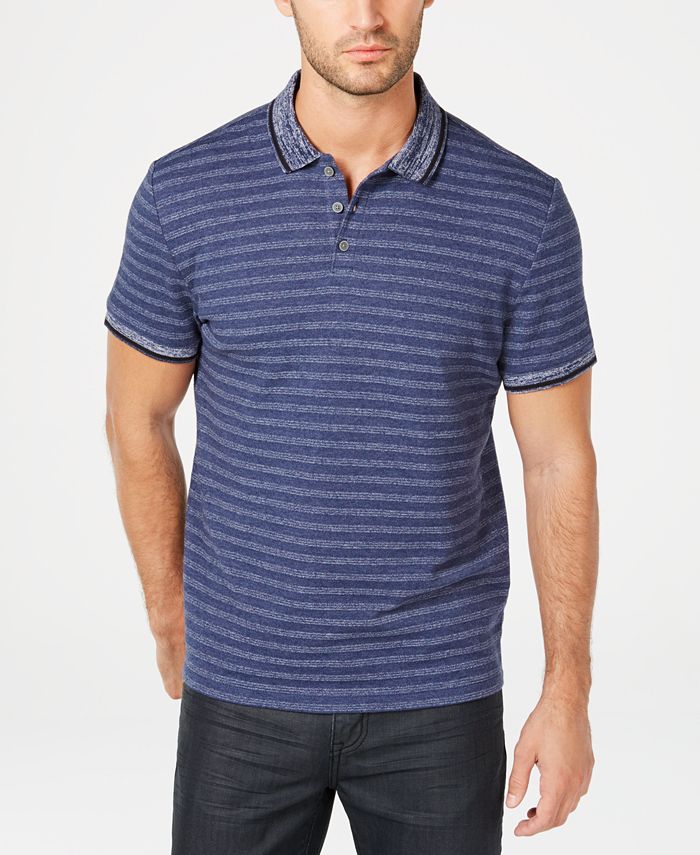 Alfani Men's Regular-Fit Tipped Heather Stripe Polo, Created for Macy's ...
