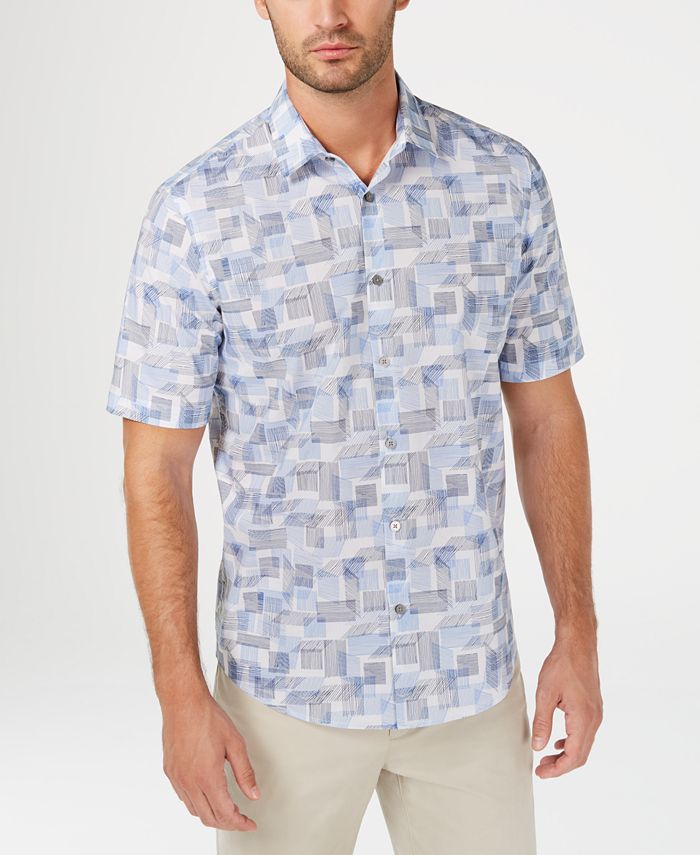 Alfani Men's Geometric-Print Shirt, Created for Macy's - Macy's