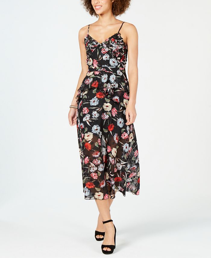 foxiedox Embellished Floral-Print Midi Dress - Macy's