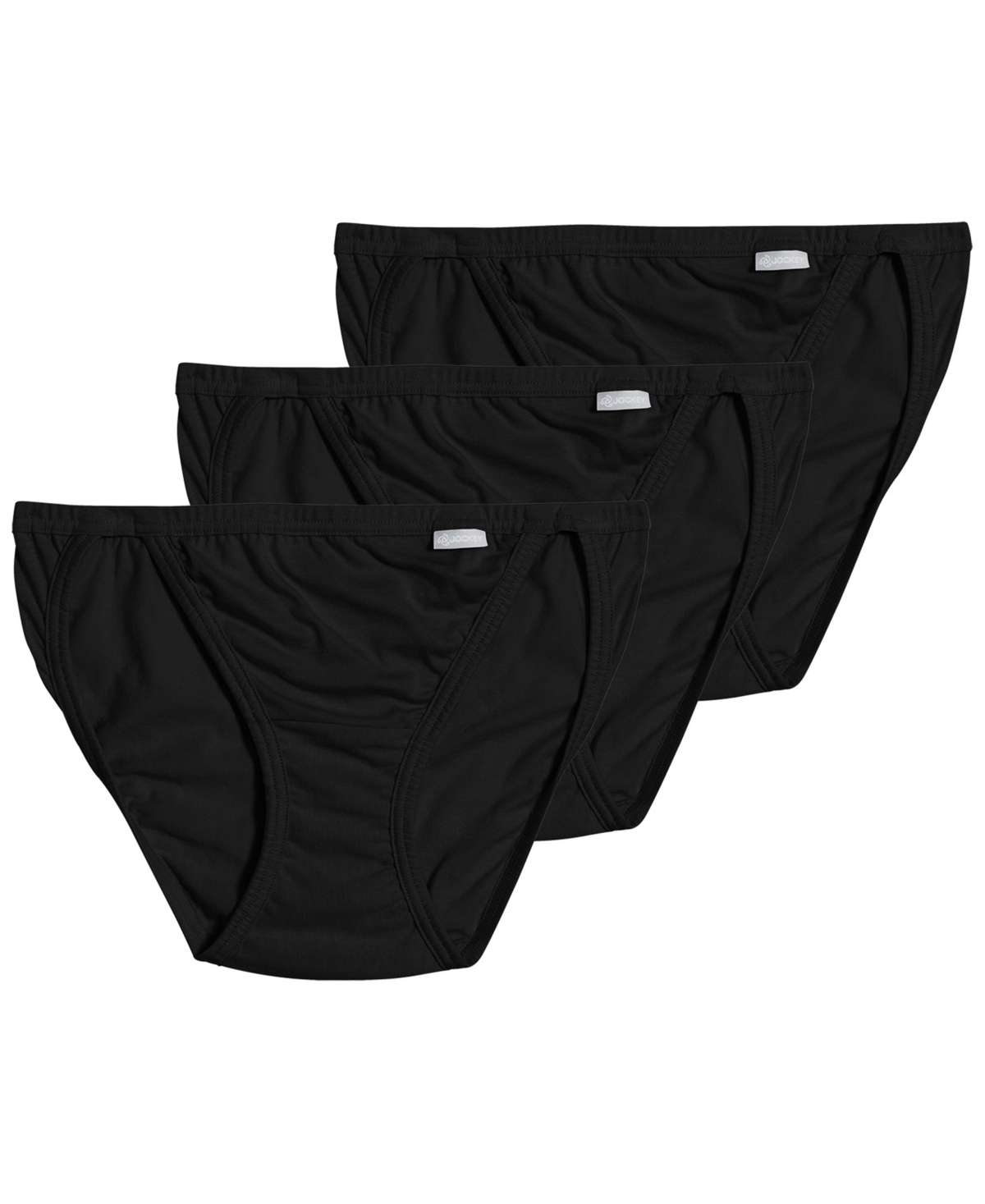 Jockey Elance String Bikini Underwear 3 Pack 1483 In Black,black,black