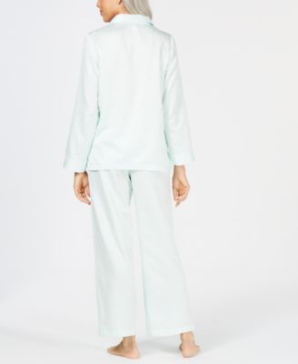 Miss Elaine Brushed-Back Satin Pajama Set