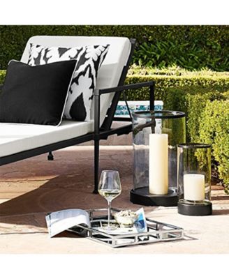 Small Square Mirrored Tray with Chrome Rails