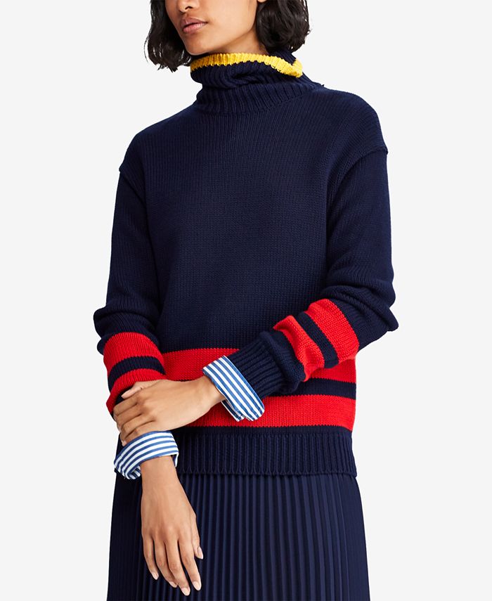 Polo Ralph Lauren Striped Cotton Sweater - Macy's
