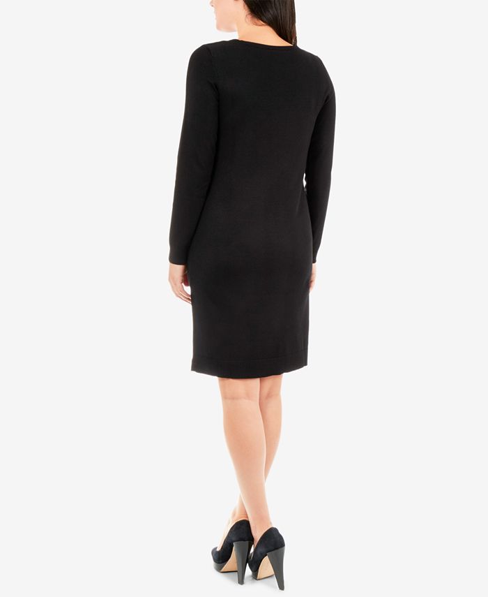 NY Collection Petite Grommeted Sweater Dress - Macy's