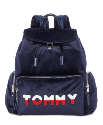 tommy hilfiger velvet backpack