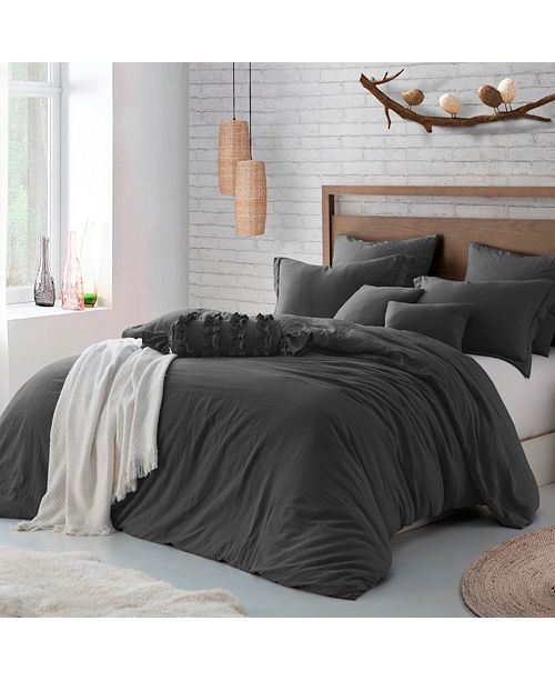 Cathay Home Inc Microfiber Washed Crinkle Duvet Cover Shams