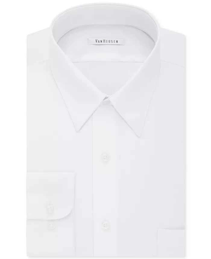 Men's Big & Tall Classic/Regular Fit Wrinkle Free Poplin Solid Dress Shirt - thumbnail 5