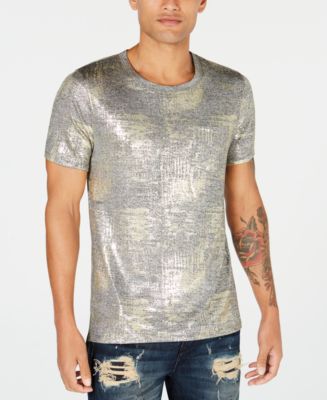 GUESS Men's Gold & Silver Textured T-Shirt - Macy's