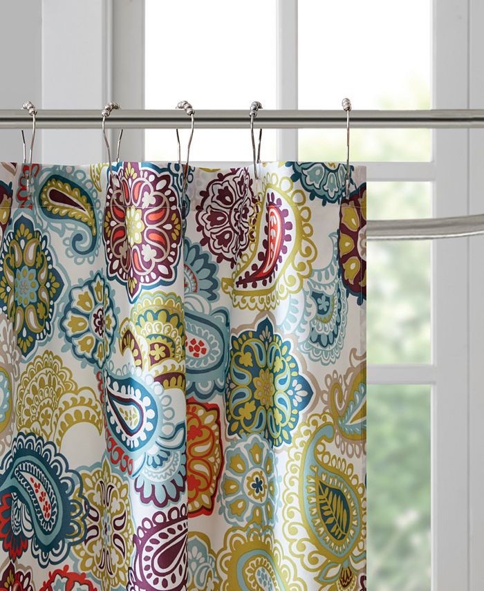 Mi Zone Tamil 72" x 72" PaisleyPrint Shower Curtain Macy's