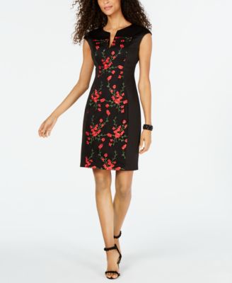 Connected - Petite Floral-Embroidered Dress