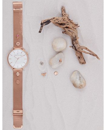 Montre Femme THOM OLSON CBTO017 - Cadran 34mm Gypse Rose, Bracelet Maille Or Rose, Mouvement Quartz, Neuve