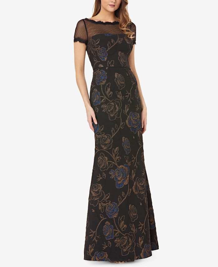JS Collections Matelasse Illusion Gown - Macy's
