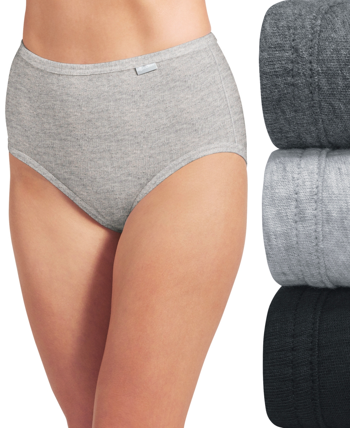 Elance Brief 3 Pack Underwear 1484, 1486 Extended Sizes - Oatmeal Heather/Boysenberry Heather/Perf