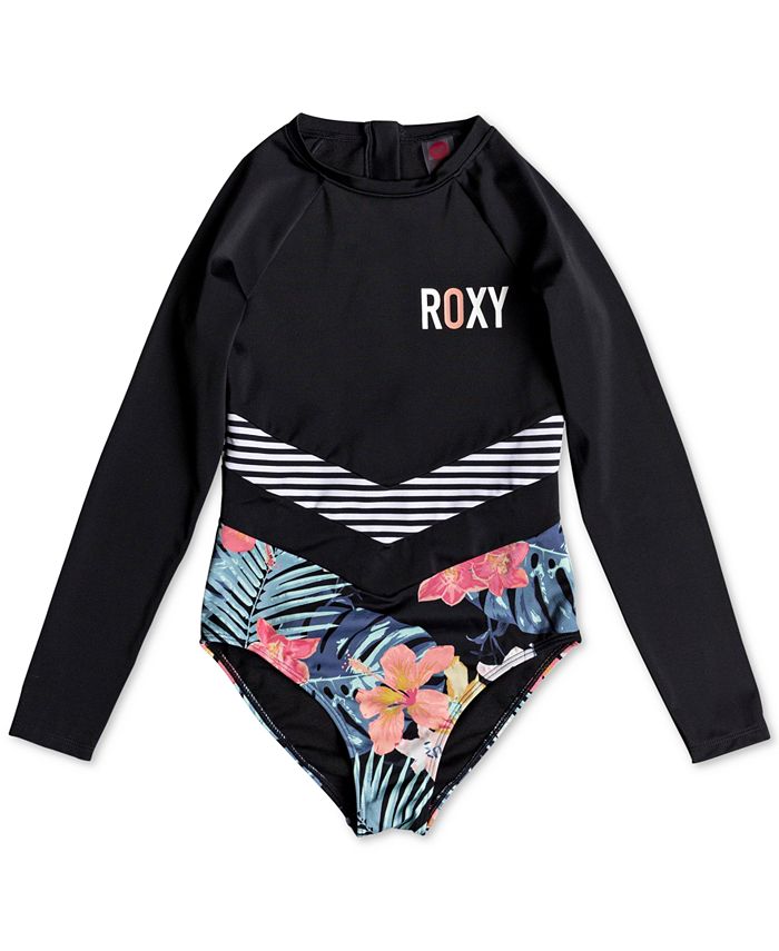 Roxy Big Girls Island Trip Long-Sleeve Swimsuit - Macy's