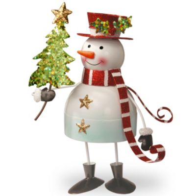 National Tree Company - National Tree 10" Metal Bobble Snowman