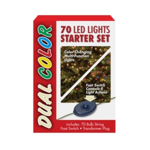 National Tree 70 Bulb Dual Color Led Light String Starter Set, 9 Function