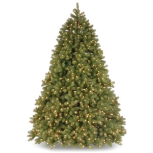 National Tree 7 5' Feel Real Deluxe Downswept Douglas Fir Hinged Tree with 1200 Dual Color Led Lights and Power Connect
