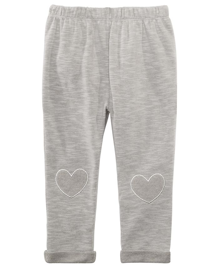 First Impressions Baby Girls HeartPatch Jogger Pants, Created for Macy's Macy's