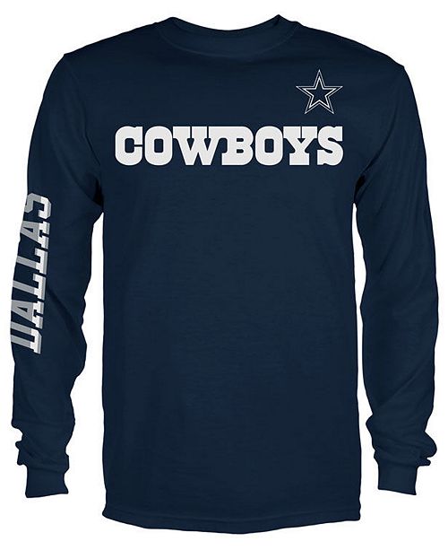 Authentic NFL Apparel Men's Dallas Cowboys Streak Route Long Sleeve T